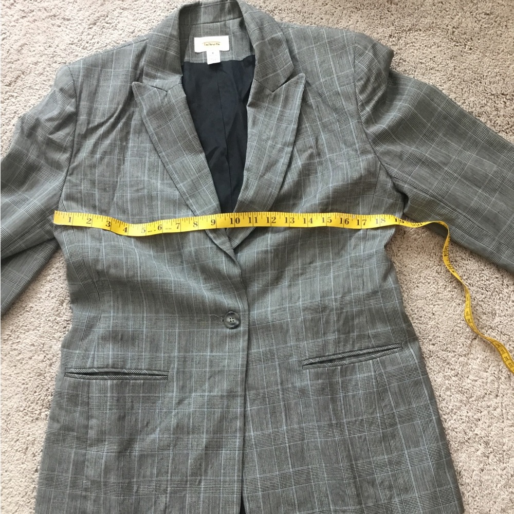 Talbots Classic Gray Checkered Blazer EUC - image 3
